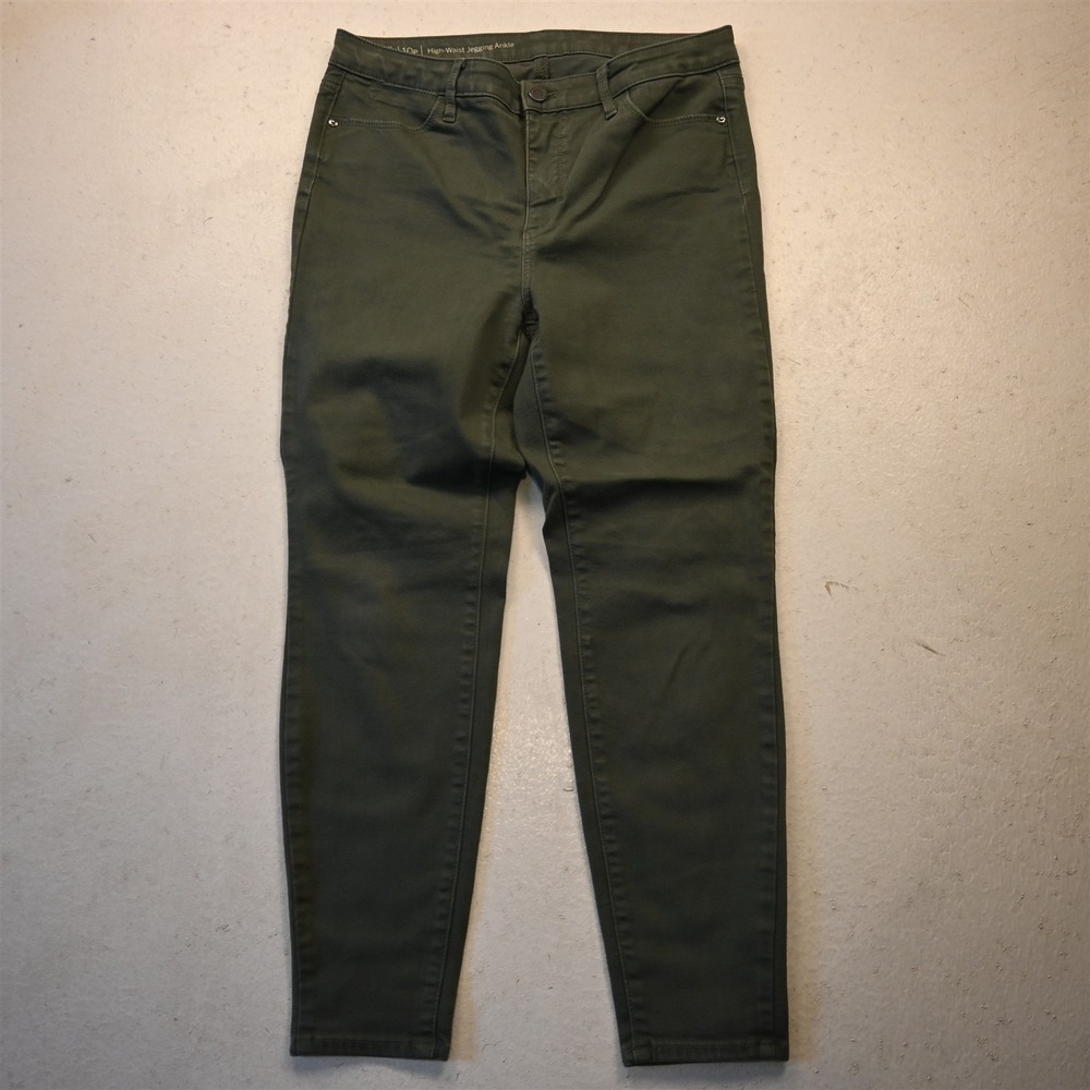 Talbots 10P High Rise Jegging Ankle Green Stretch Denim Womens Jeans